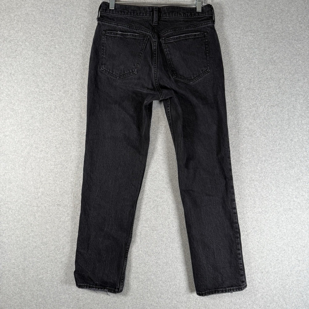 Abercrombie & Fitch 90s straight mid rise jeans womens 26 short black denim pant - Picture 4 of 8
